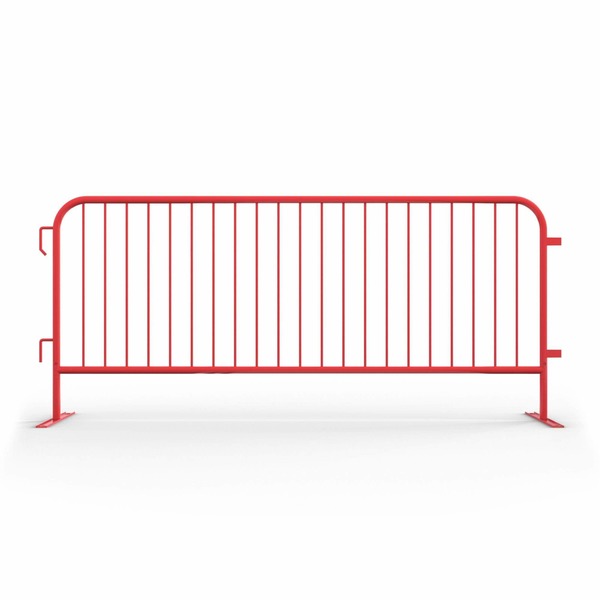 Angry Bull Barricades Interlocking Red Barricade, Removable Flat Feet, 8.5 ft. AC-HDX85-FL-RD